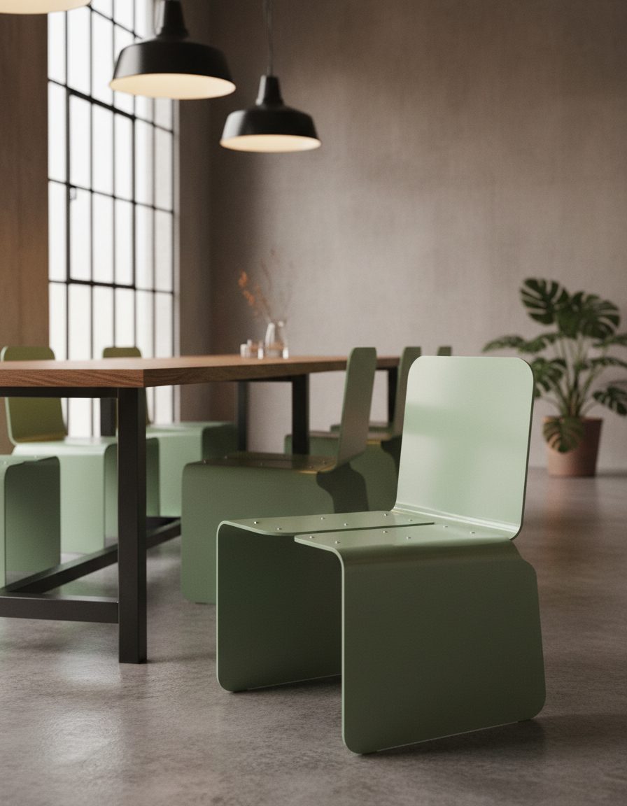 Dos banquetas blancas con asiento de abedul en cocina blanca con suelo de roble