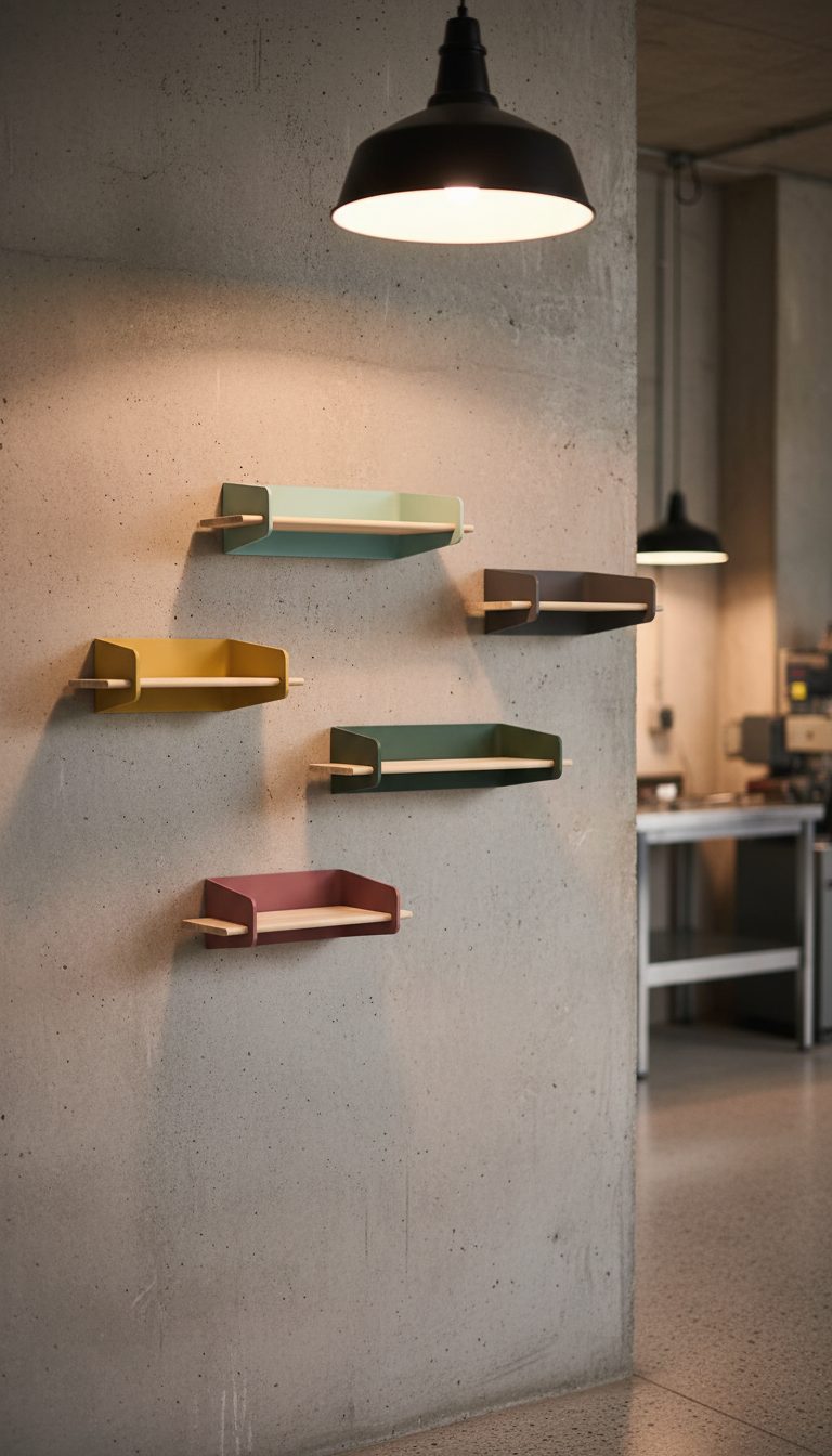 Tres lámparas de chapa negra a diferente altura sobre mesa de comedor de roble